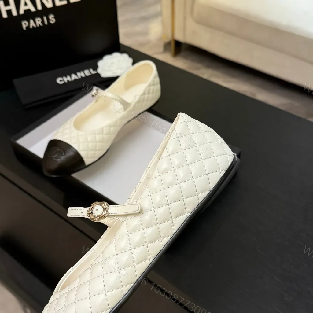 View 4 of Quilted Mary Jane Pumps with Two-Tone Cap Toe