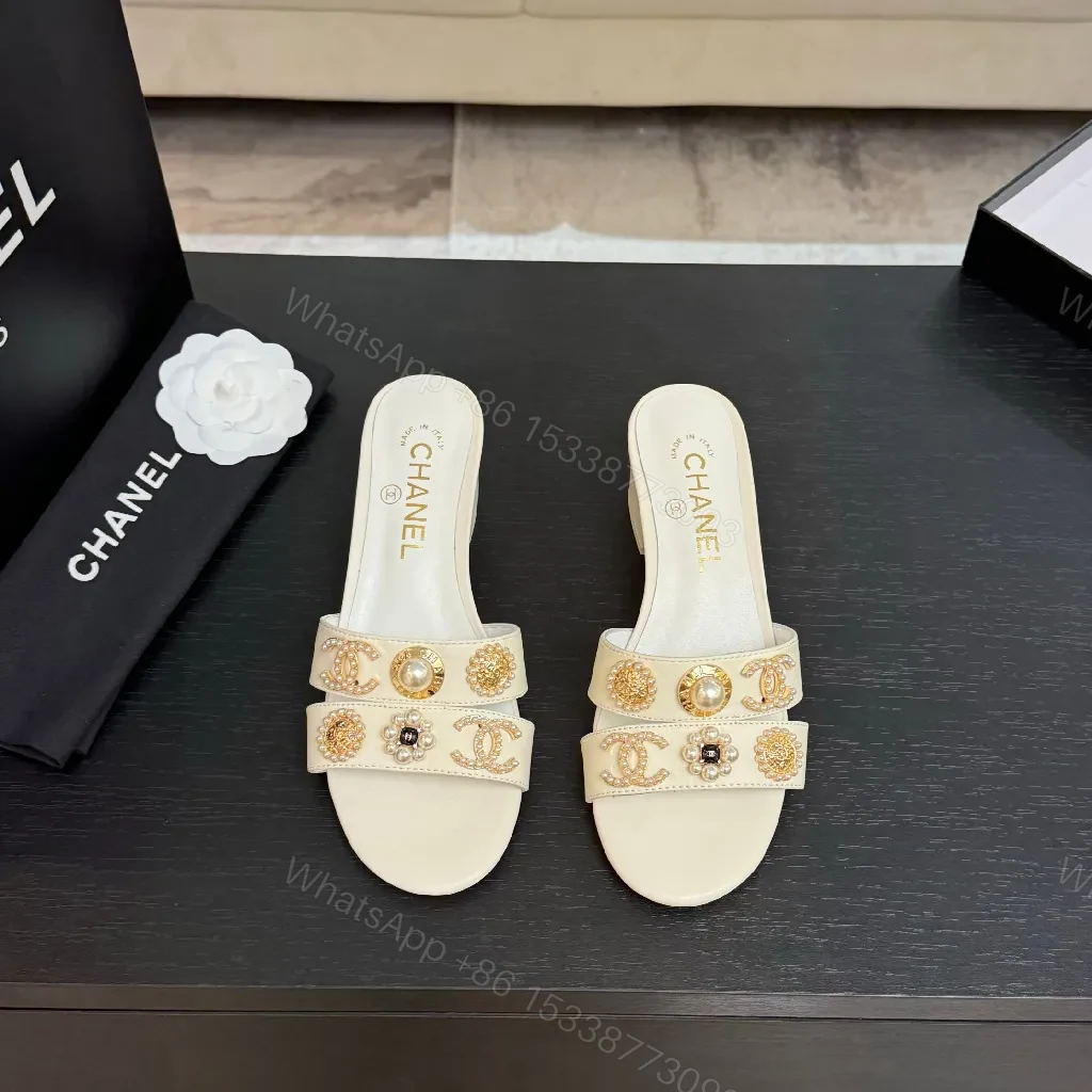 View 6 of Embellished Block Heel Mules - Luxury Comfort, Open-Toe, Mid Heel