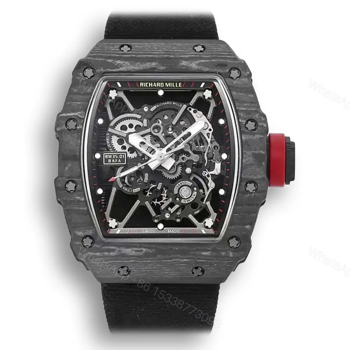 Replica Richard Mille RM35-01 BBR Factory Black Carbon Fiber Case — view 1