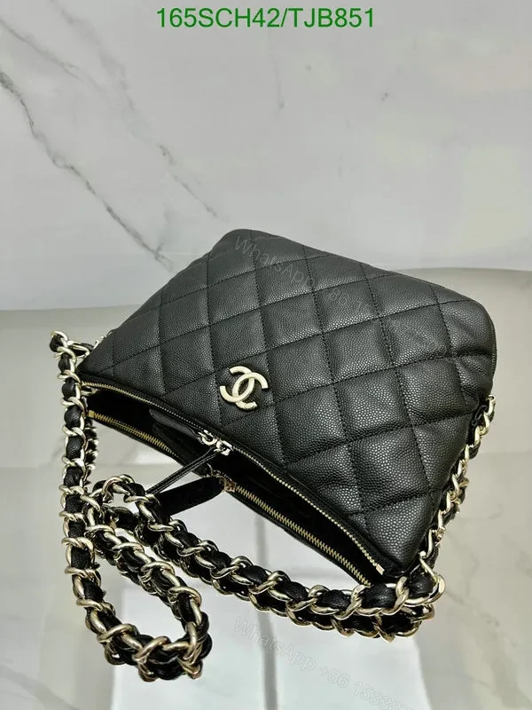 View 4 of Chanel Black Cowhide Hobo Bag CC Logo JK4721