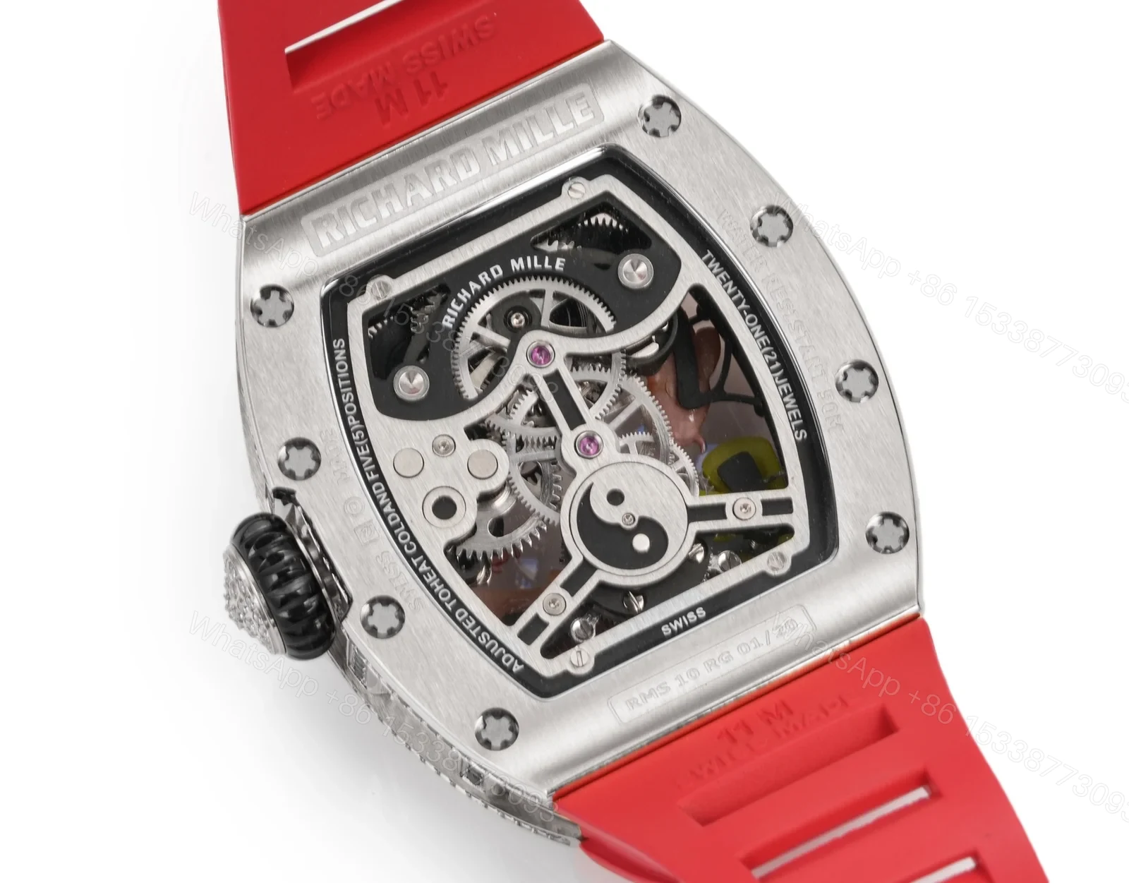 View 7 of Richard Mille RM S10 Koi Tourbillon Red Gold Diamond Red Strap Edition RMS10-KOI-RD
