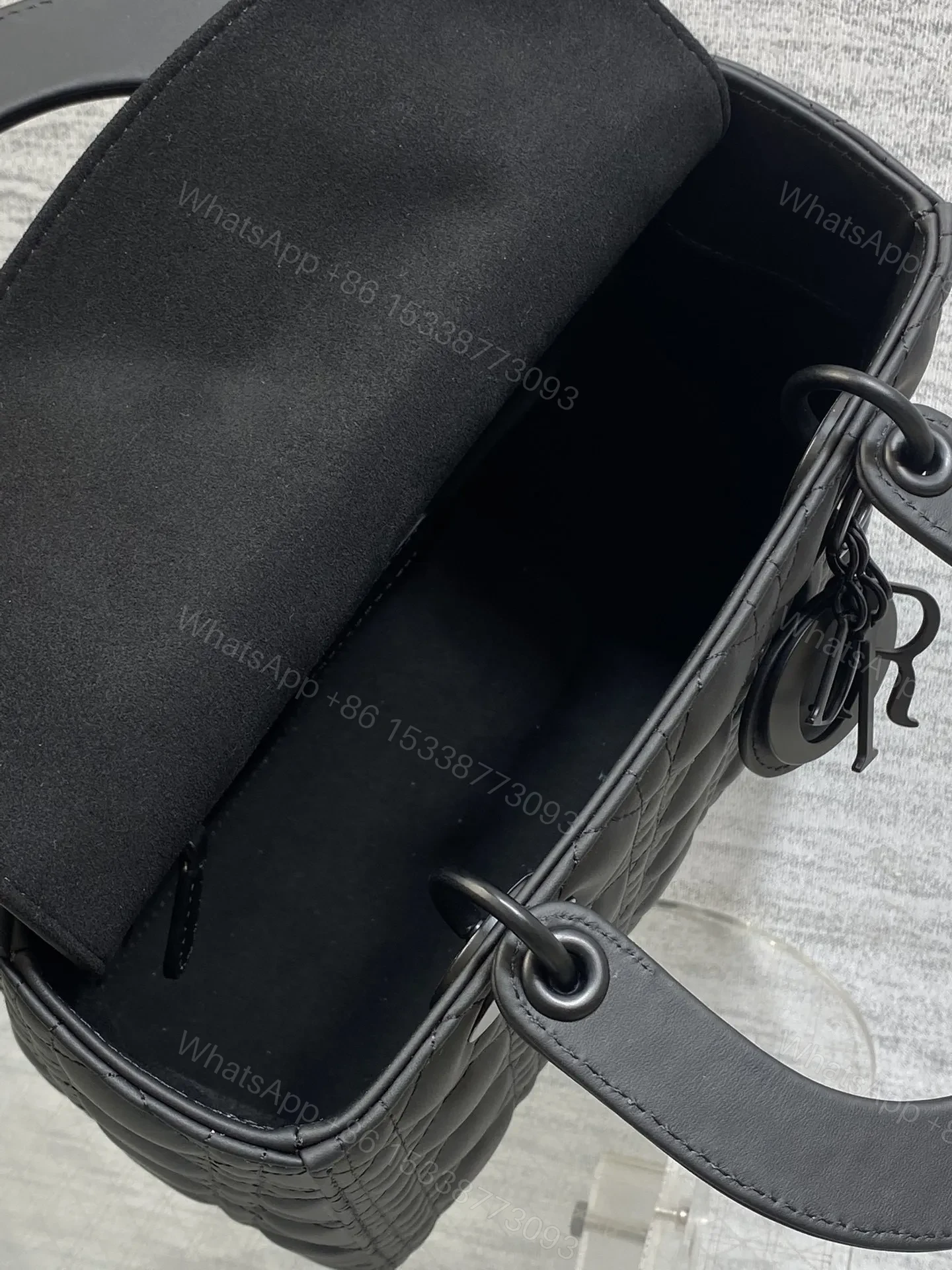 View 7 of Dior Medium Lady Bag in Matte Black