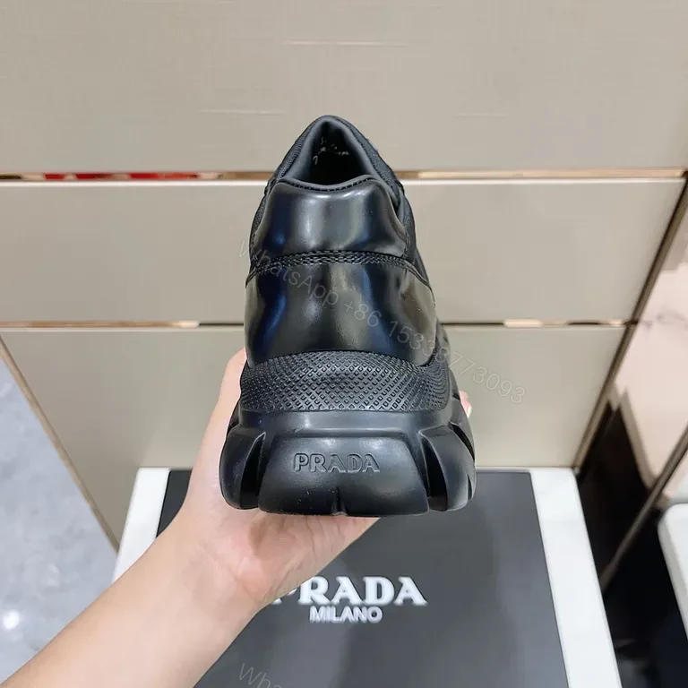 View 8 of Monochrome Prada-Style Leather Sneaker: All-Day Comfort