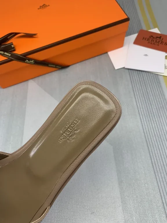 View 3 of Taupe Calfskin H-Cut Leather Sandals - Luxe Comfort