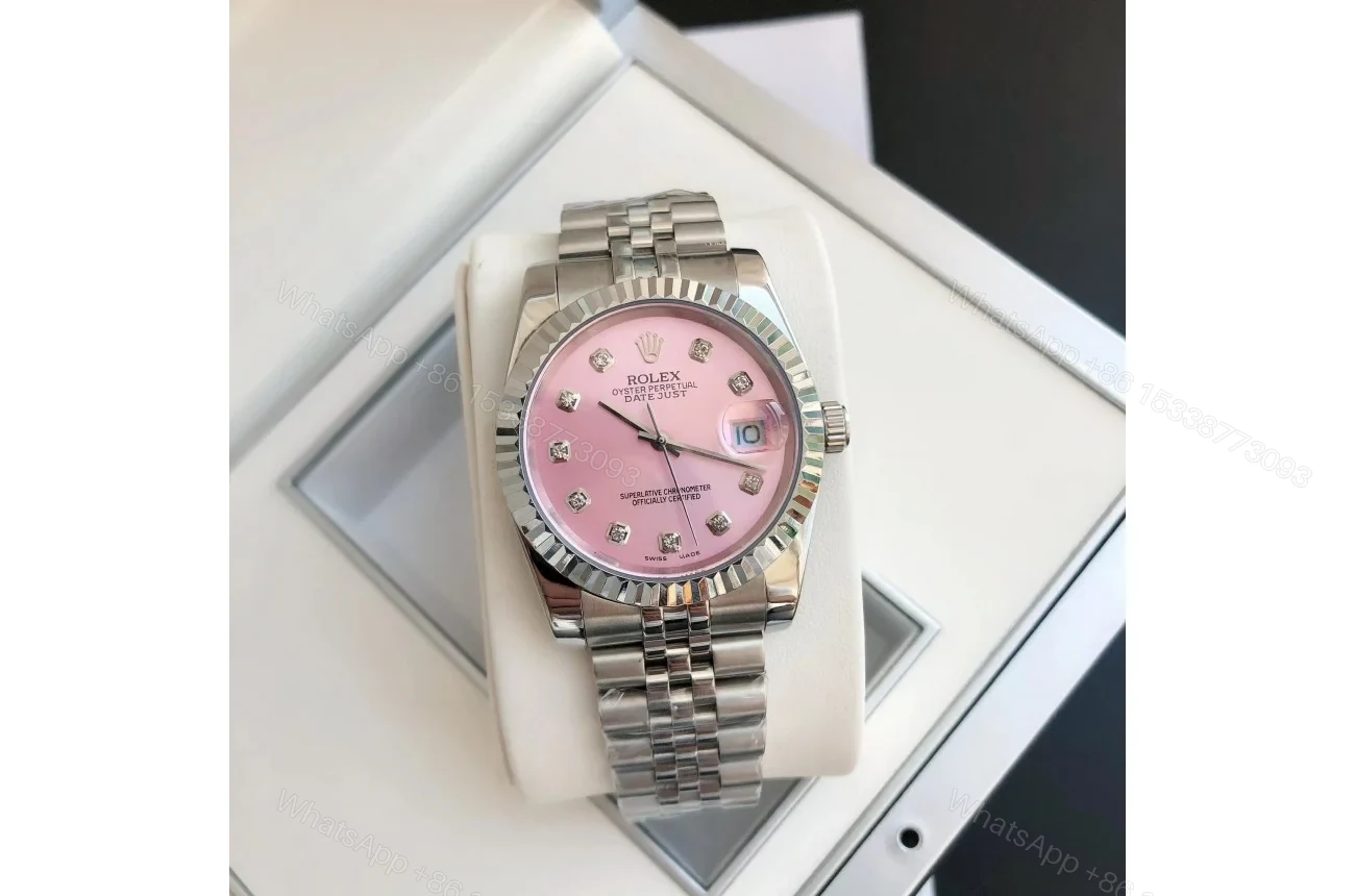 View 5 of Replica Rolex Datejust SS/SS Jub Pink/Dial 36/28 mm