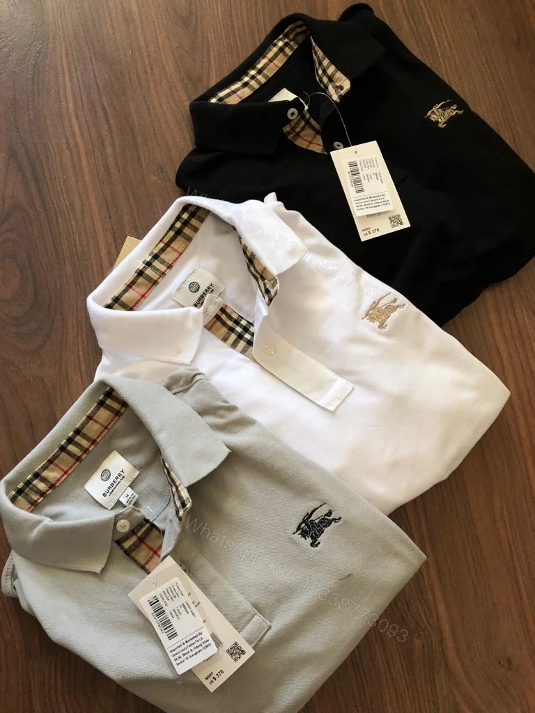 View 10 of FIRST COPY BURBERRY PREMIUM COTTON LYCRA POLOS