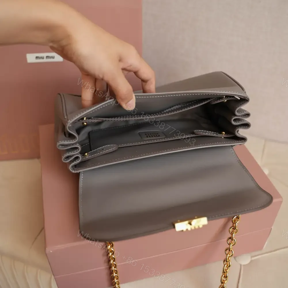 View 10 of 高仿miumiu*5BD266鏈條法棍包灰色免檢版