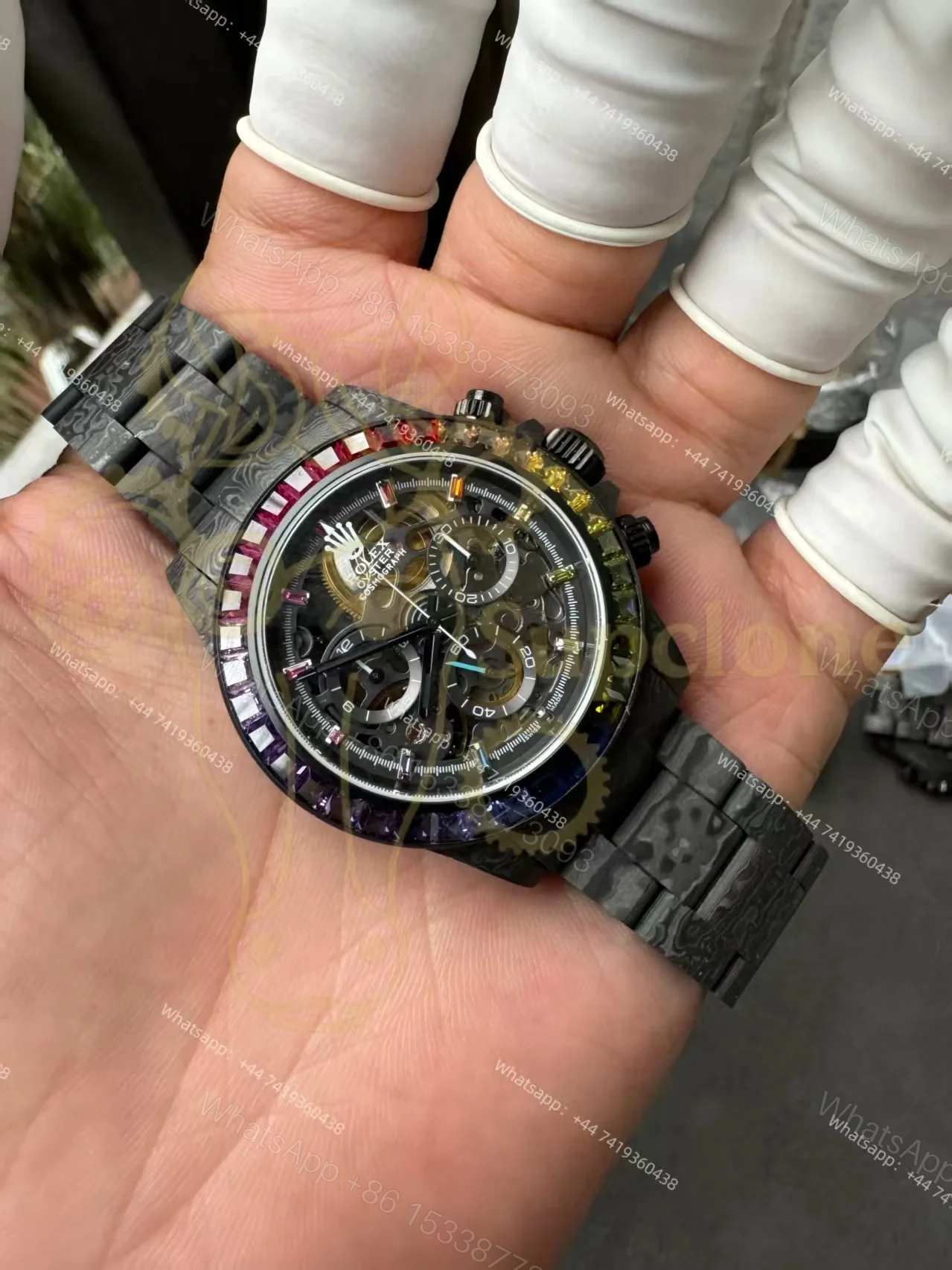 View 6 of Rolex Super Clone Carbon Fiber Daytona Rainbow Bezel Carbon Fiber Bracelet