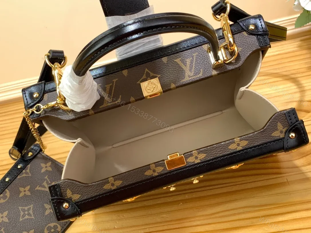 View 5 of Louis Vuitton LV Petite Malle LV Monogram Pattern Like Auth Handbags 24x16x13cm