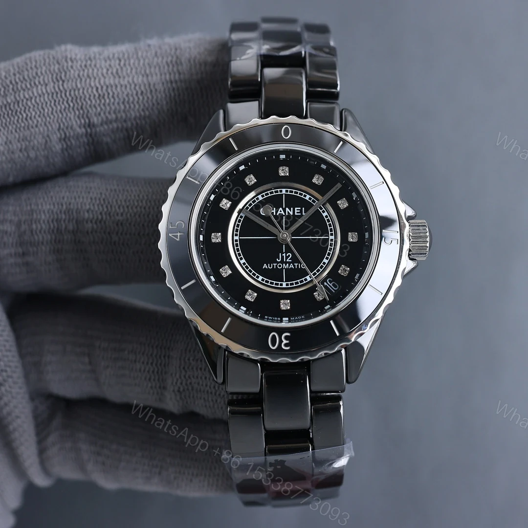 CHANEL J12 高仿黑陶瓷女錶 鑽刻度自動機芯 — view 1