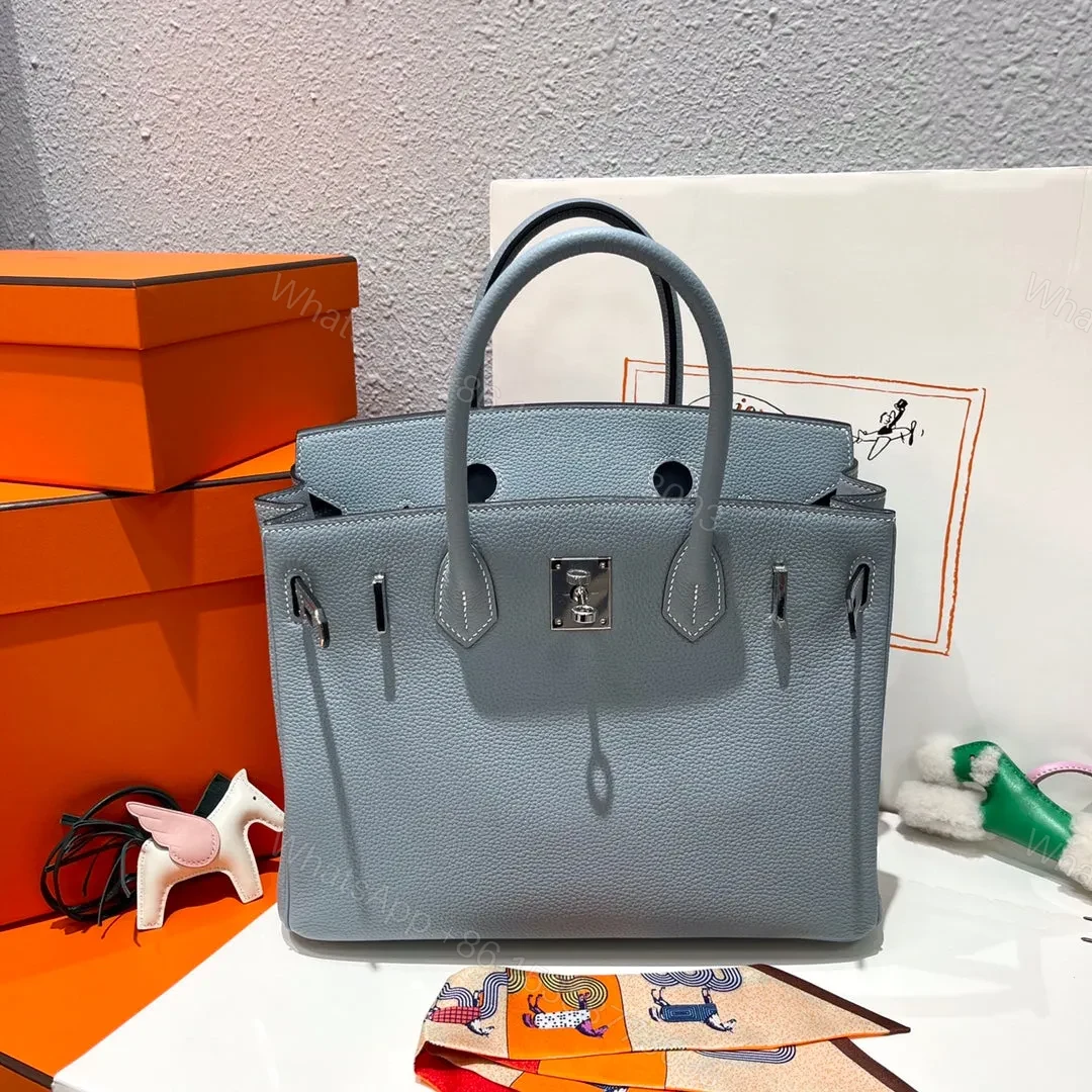 View 2 of HN 30CM CLOUD BLUE TOGO LEATHER SILVER HARDWARE