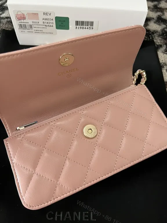 View 7 of Chic Pink Quilted Crossbody with Gold Chain - Luxury Everyday Style