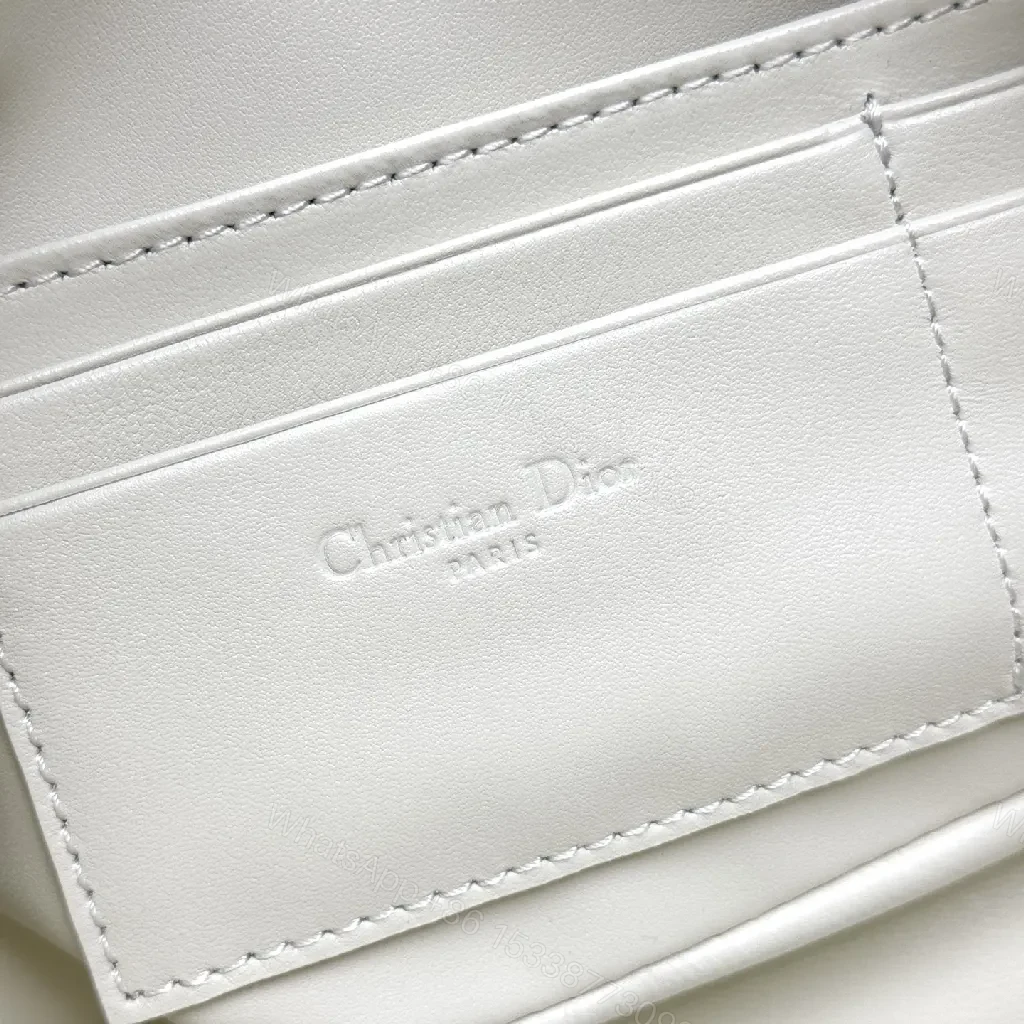 View 6 of Textured Quilted Mini Bag: White, Gold Chain, Star Charm