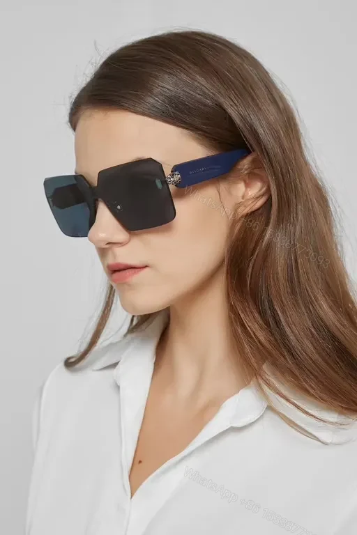View 7 of Boldly Minimalist BVLGARI Sunglasses: Sculpted Edge Shield Style
