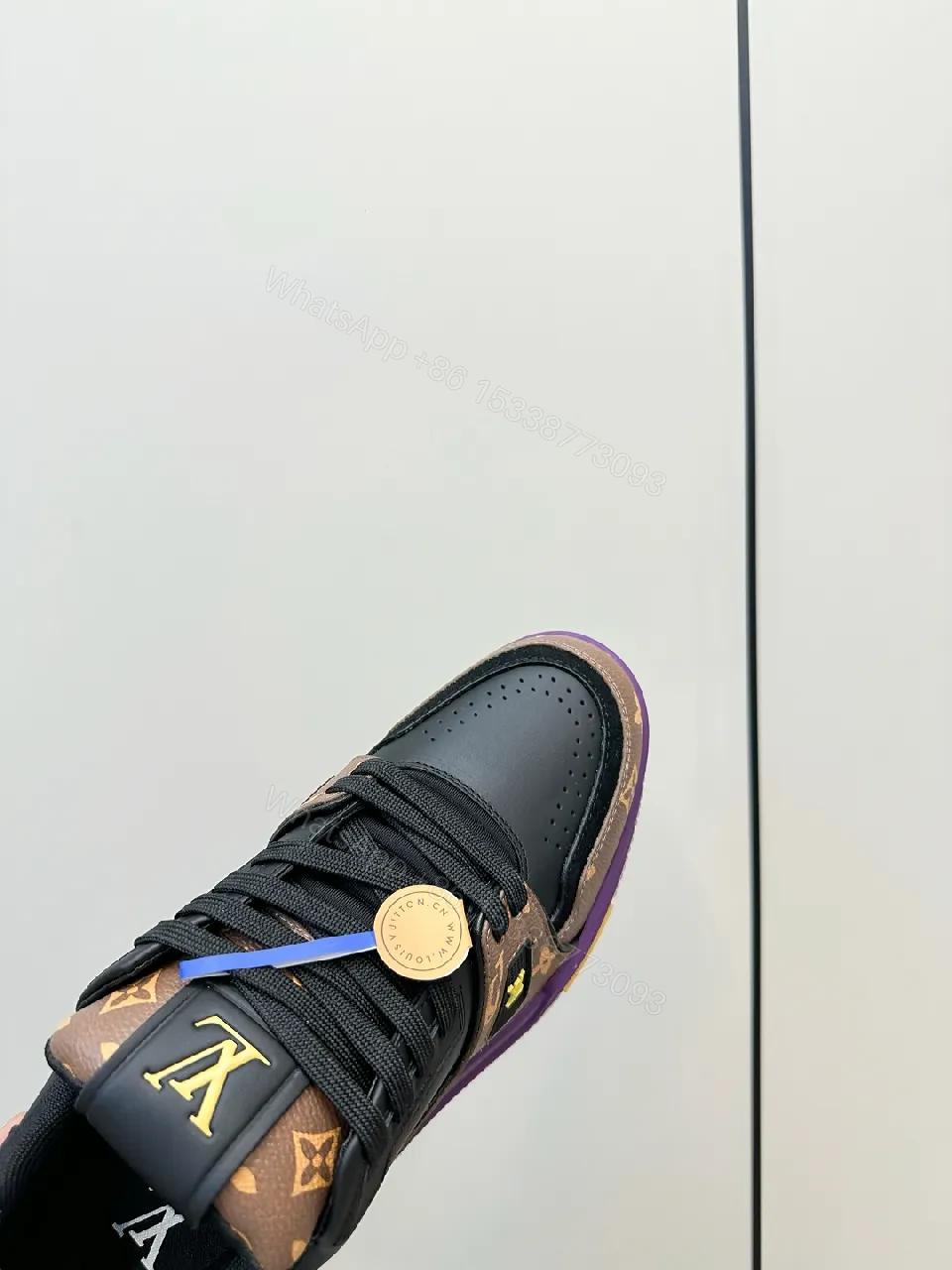 View 4 of Statement-Inspired Luxury Sneakers with Monogram Details