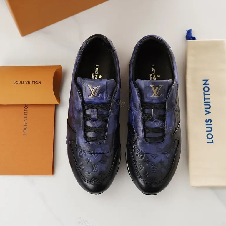 View 9 of Polished Monogram Sneaker: Blue Gradient Calf Leather, LV Style