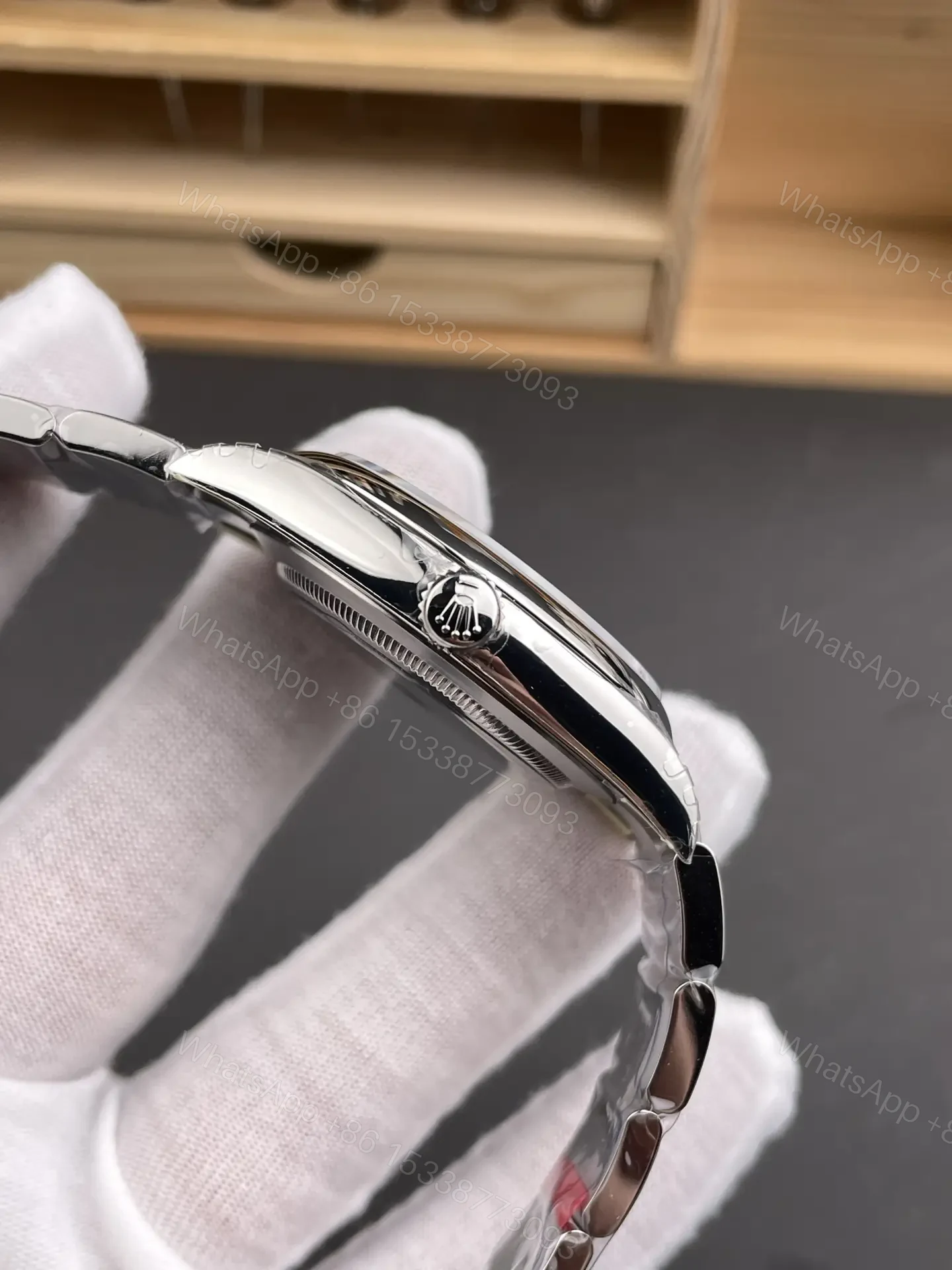 View 4 of Rolex Oyster Perpetual 41 134300 Pistachio Dial Watch 134300-006