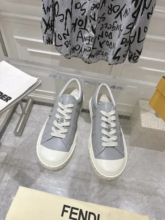 View 4 of Soft Gray & Off-White Luxury Sneakers â€“ Minimalist High-Top Comfort