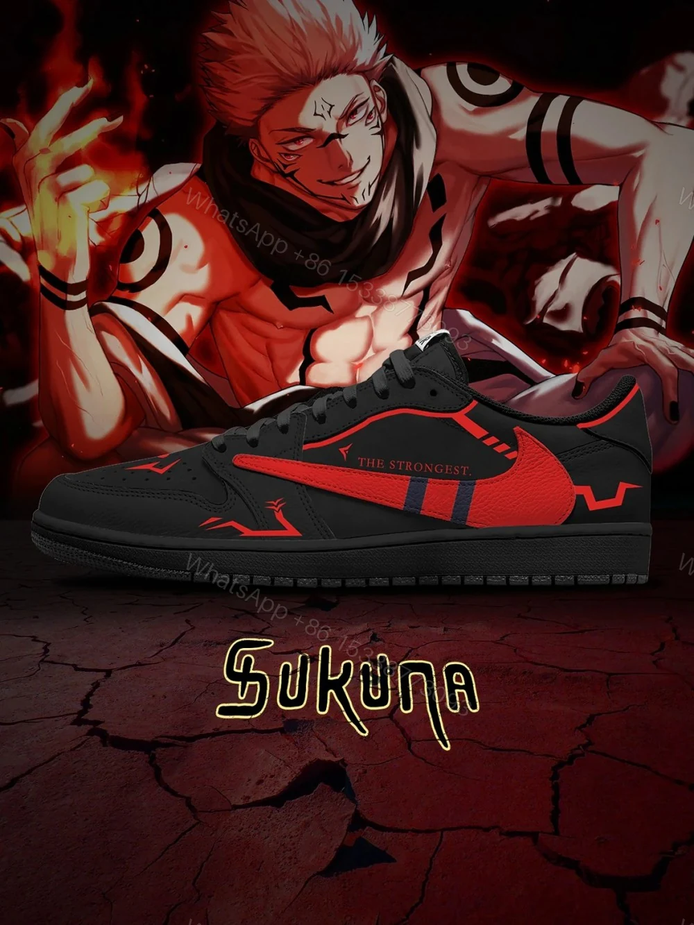Ryoumen Sukuna V.1 Custom TS Low Jordan 1 — view 1