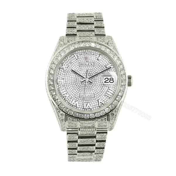 Datejust Iced Out Roman Super Clone — view 1