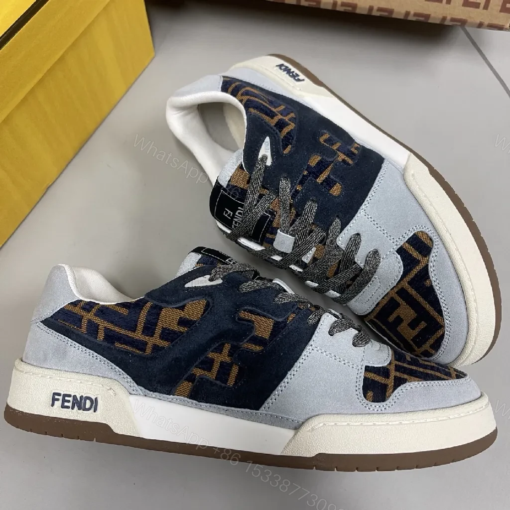 View 9 of Lux Texture Trainers: Suede Accents, Logo Pattern Sneaker