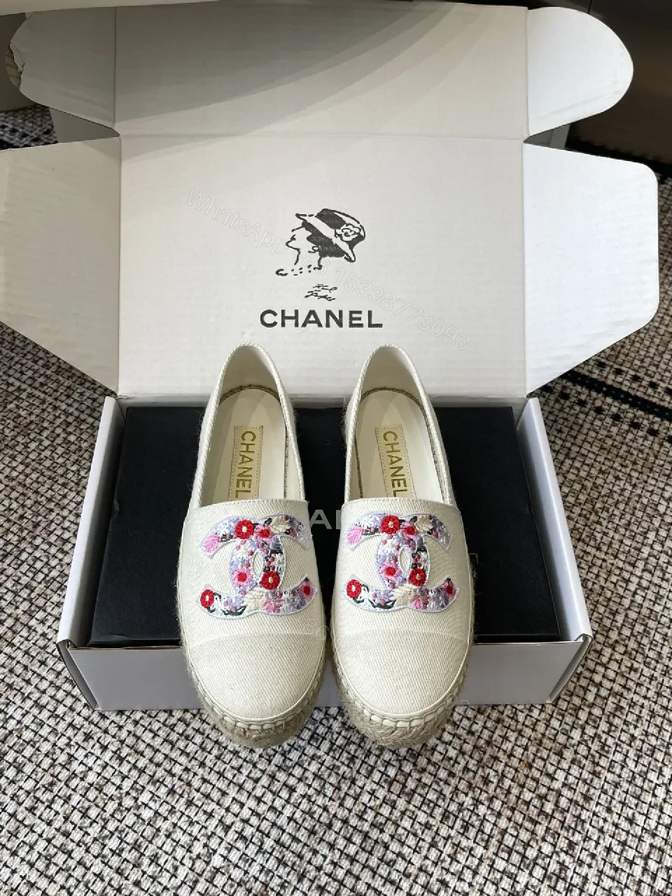 Floral Embroidered Canvas Espadrille - Couture-Inspired Sneakers — view 1