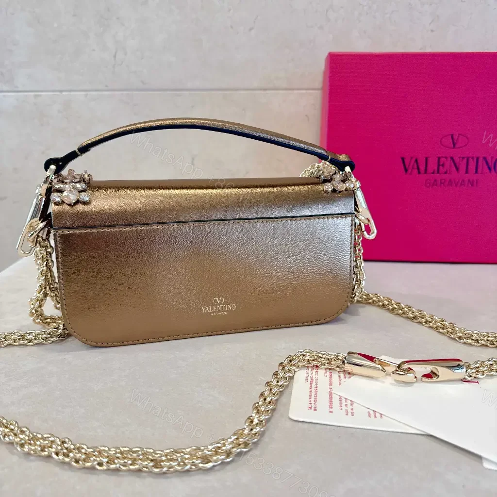 View 6 of Crystal Embellished Compact Bag: Luxe Crossbody Clutch