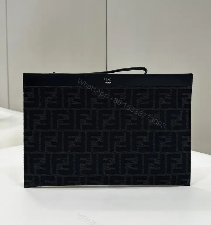 Monochrome Fendi-Texture Clutch: Sleek, All-Day Style — view 1