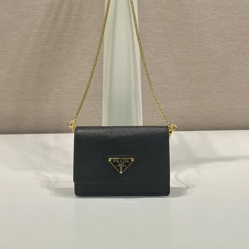高仿Prada*1MR034金屬鏈條包黑色Mini款 — view 1