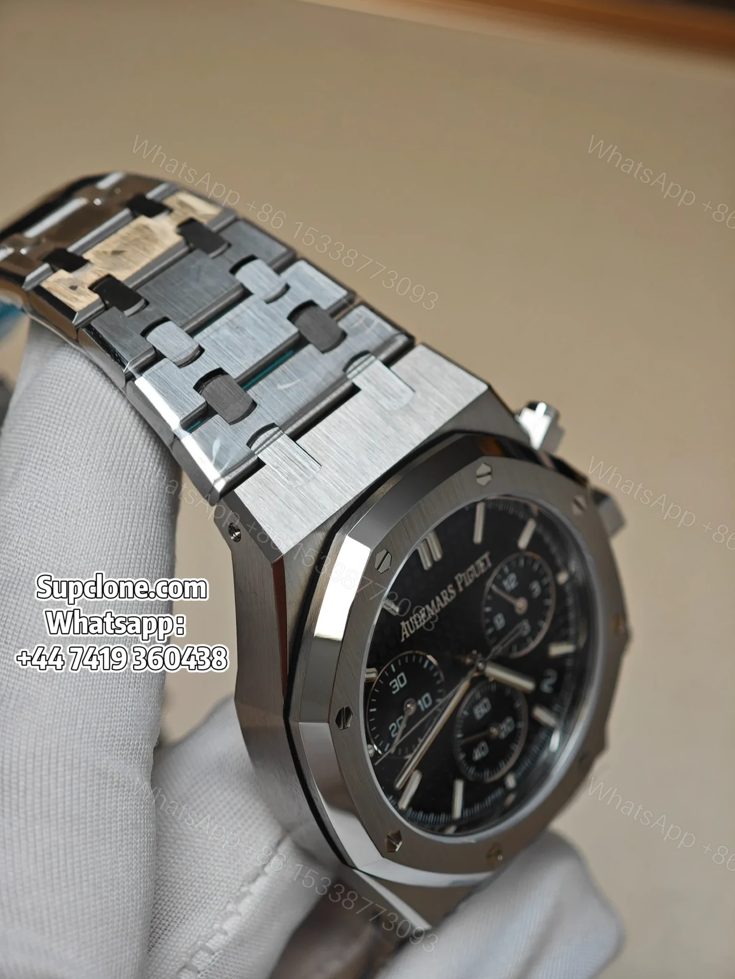 View 9 of Audemars Piguet Super Clone Royal Oak Black Dial 26240 Chronograph 41mm