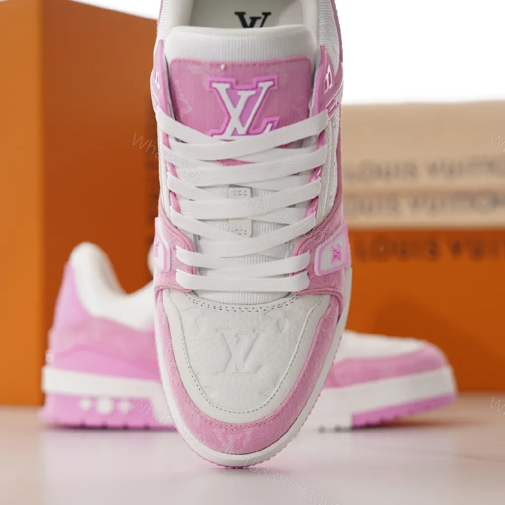 View 2 of Playful Pink Power: Premium LV-Inspired Sneakers