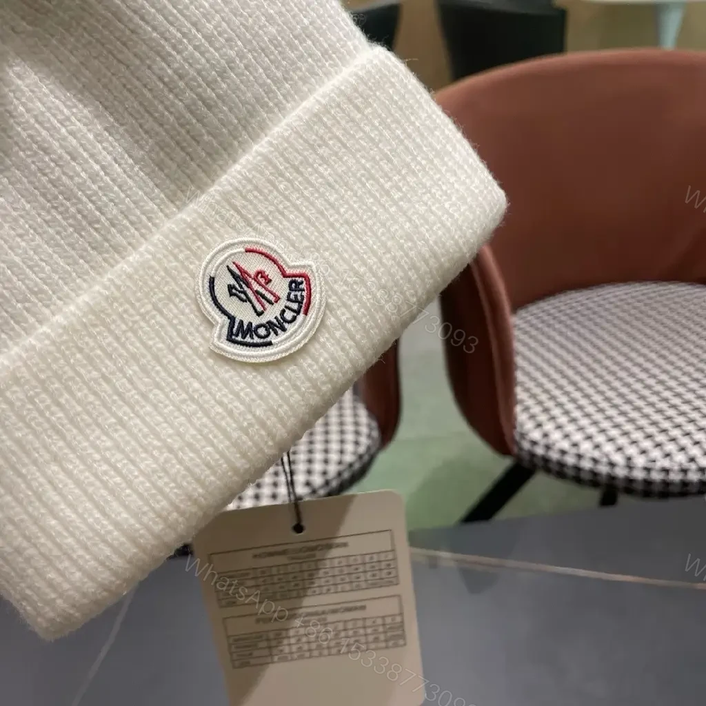 View 3 of White Knit Beanie with Pom Pom — Lux Warmth, Cozy Style