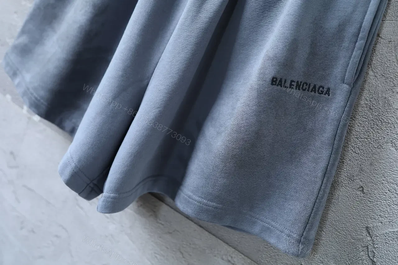 View 7 of Blue Cotton Shorts Relaxed Fit Neck Balenciaga Style?