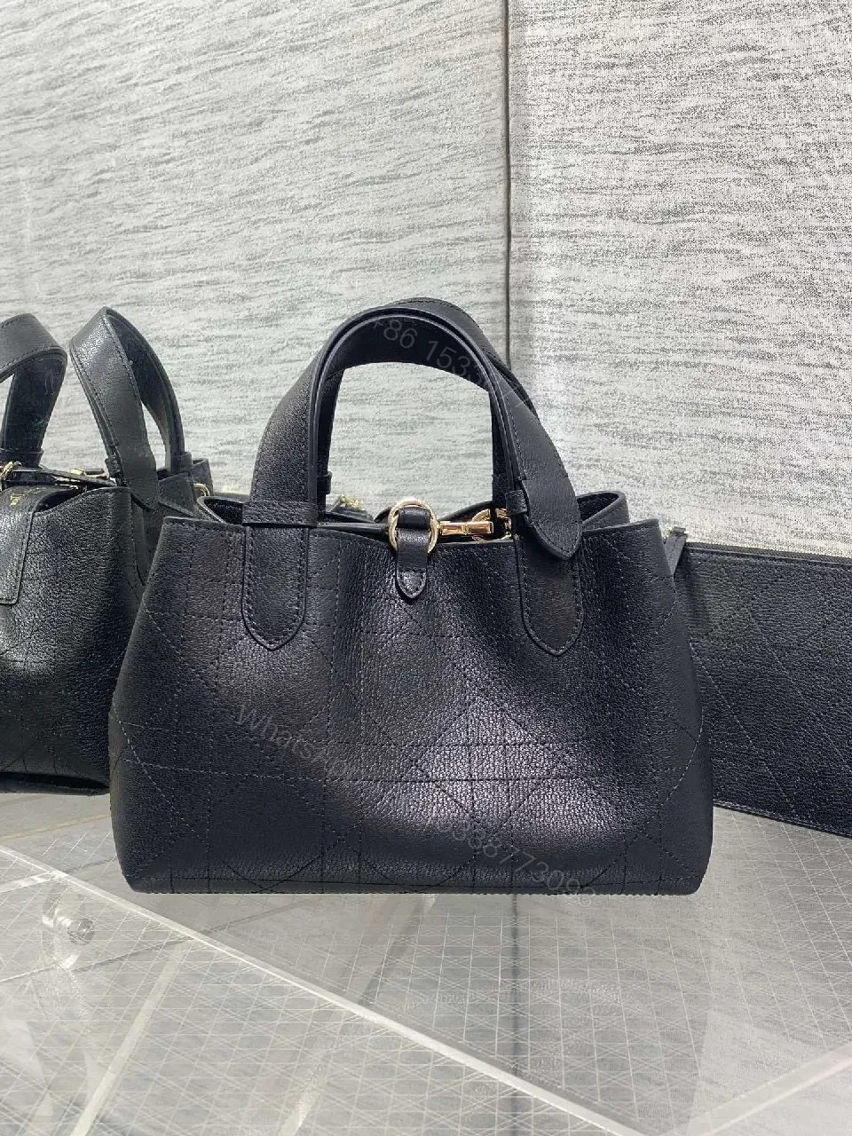 View 6 of Chic Quilted Mini Bag with Gold Charms - Versatile Luxury Bag