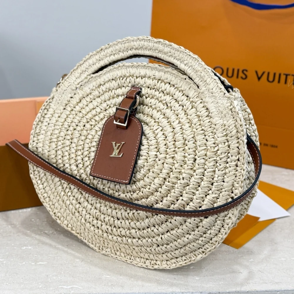 View 2 of Louis Vuitton Around Me Shoulder Bag Raffia White 28Cm M25243