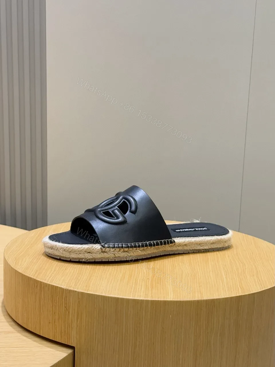 View 6 of Chic Minimalist Leather Sliders with Iconic Monogramed Split-sole Slide