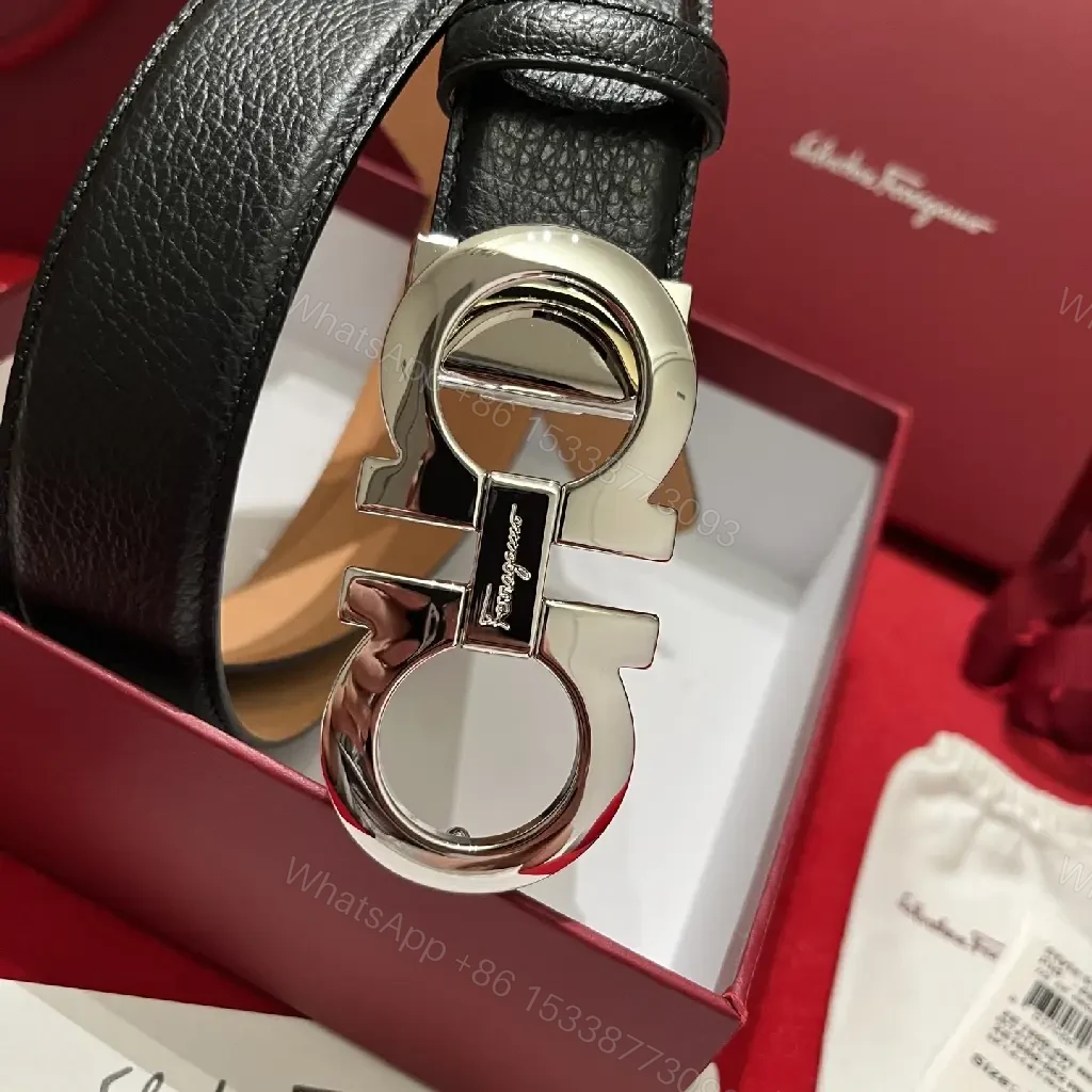 Bold Leather Belt with Omega Buckle, Everyday Luxury — view 1