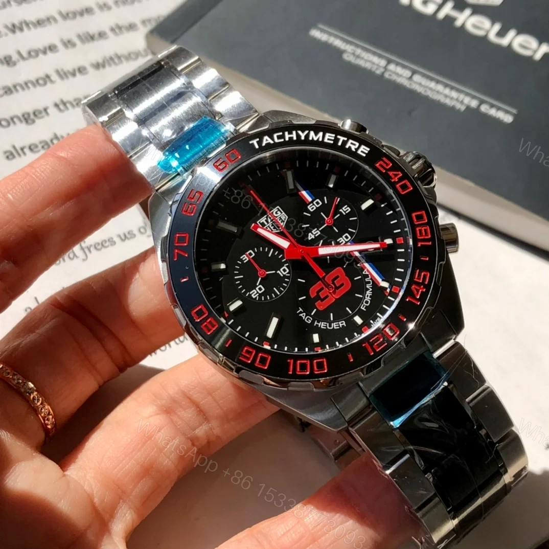 View 6 of TAG Heuer Formula 1 Chronograph Quartz 43 Stainless Steel Max Verstappen 2018 Bracelet CAZ101U.BA0843