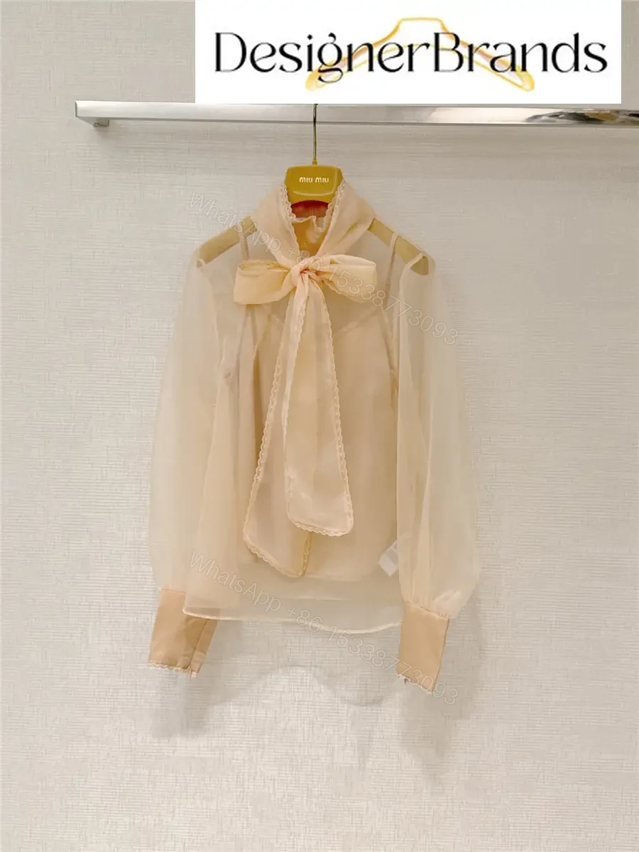 Zimmermann Women Beige Silk Organza Top — view 1