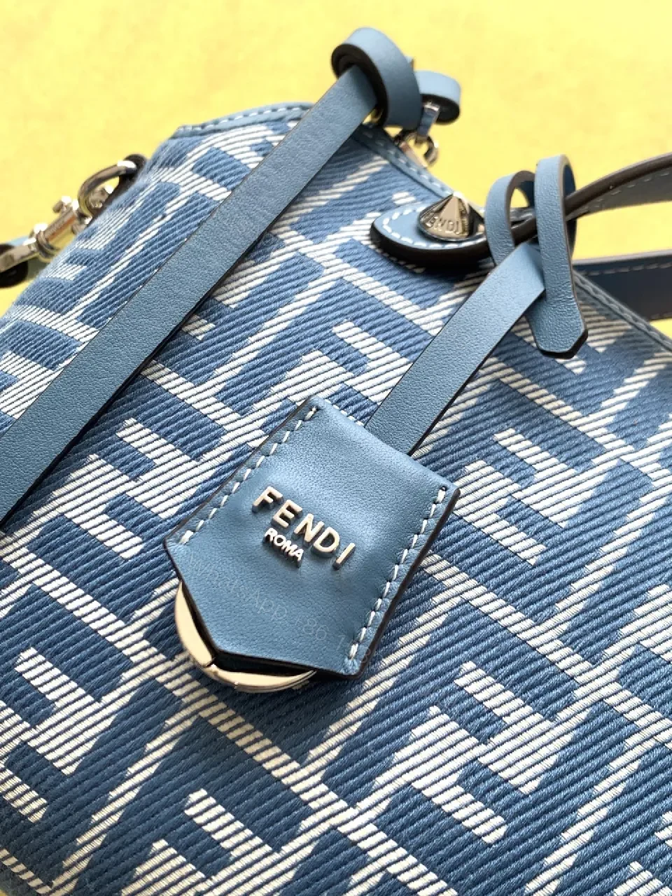View 2 of Structured Monogram Denim Crossbody Bag - Elegant, Durable, 1-Size
