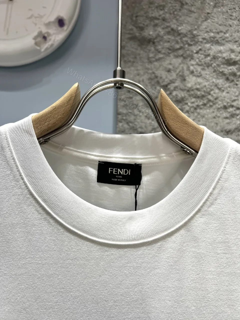 View 5 of White Cotton Block Tee, Relaxed Fit, Graphic Designer-Inspired