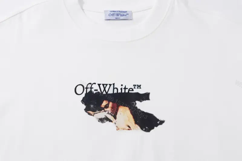 View 6 of Minimalist White Cotton Tee - Subtle Logo, Modern Luxe