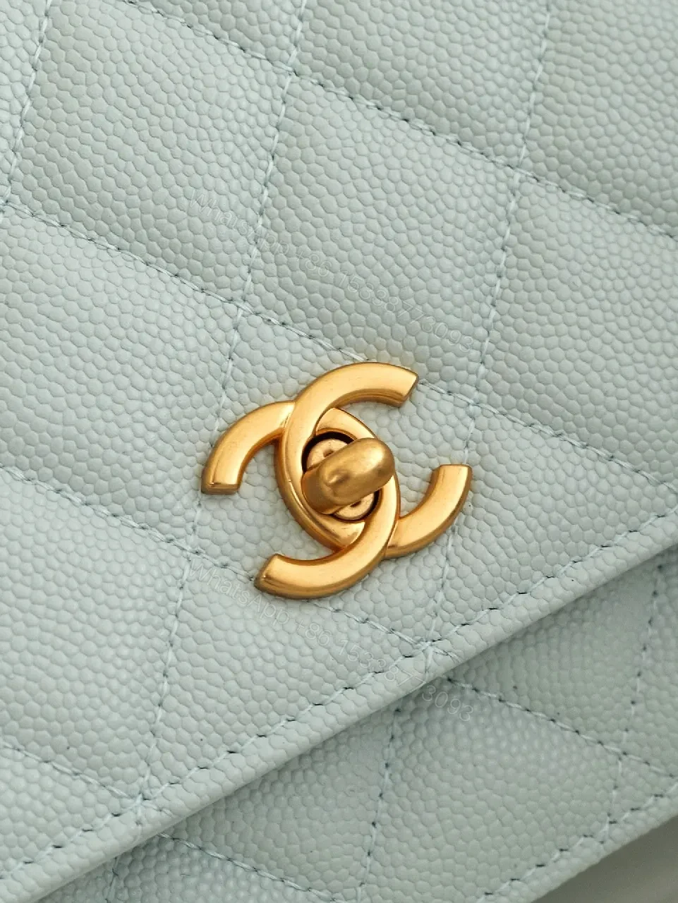 View 7 of Pastel Quilted Leather Mini Bag: Gold Chain Minimalist Chic