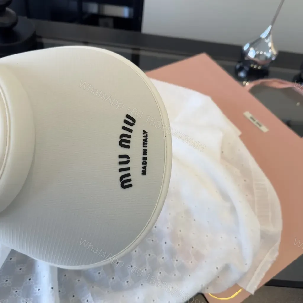 View 6 of White Visor, Black Trim, Sporty Style, Adjustable Back Strap, Miu Miu Visor