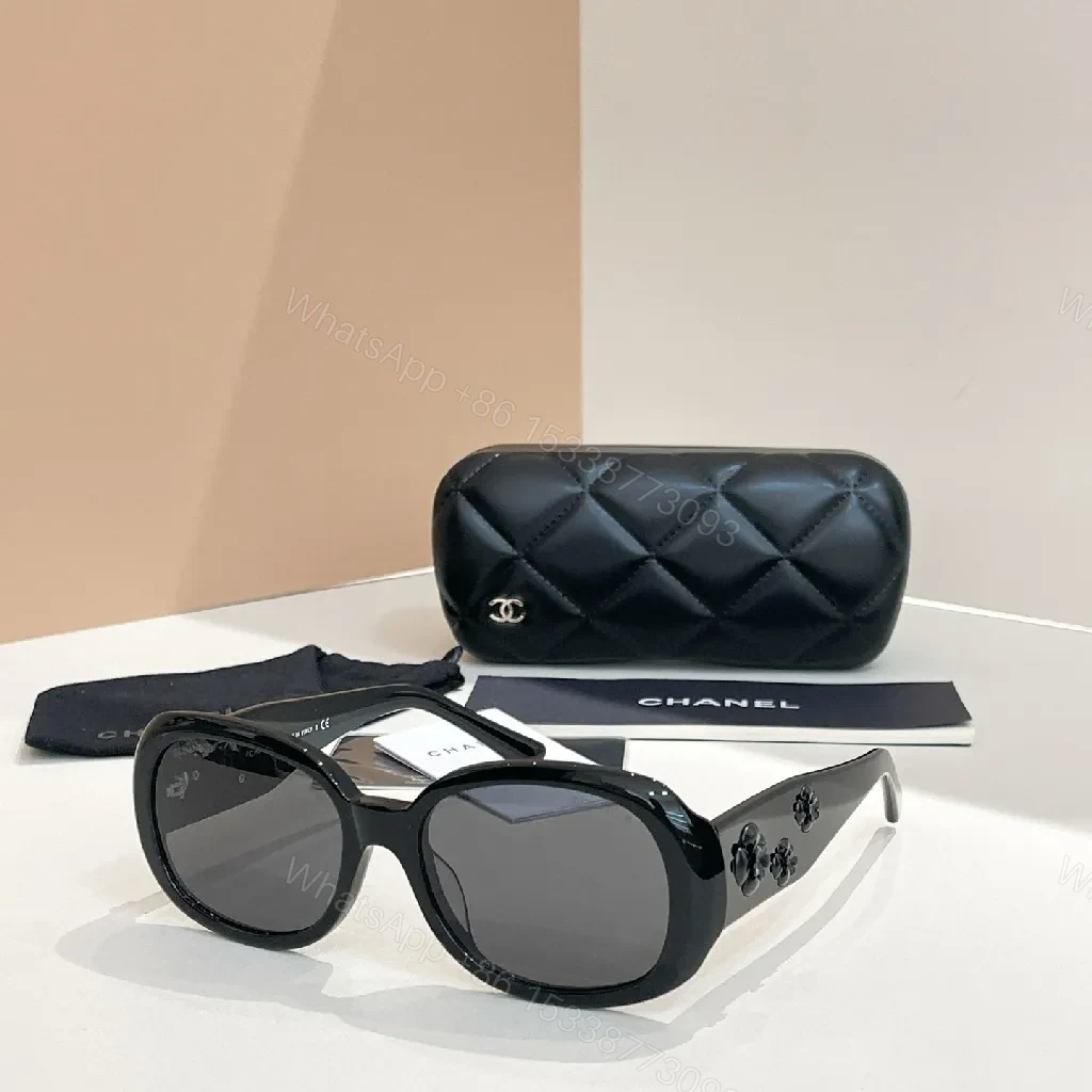 Gradient-Charcoal Sunglasses with Quilted Case – Oversized Acetate, Luxe Style — view 1