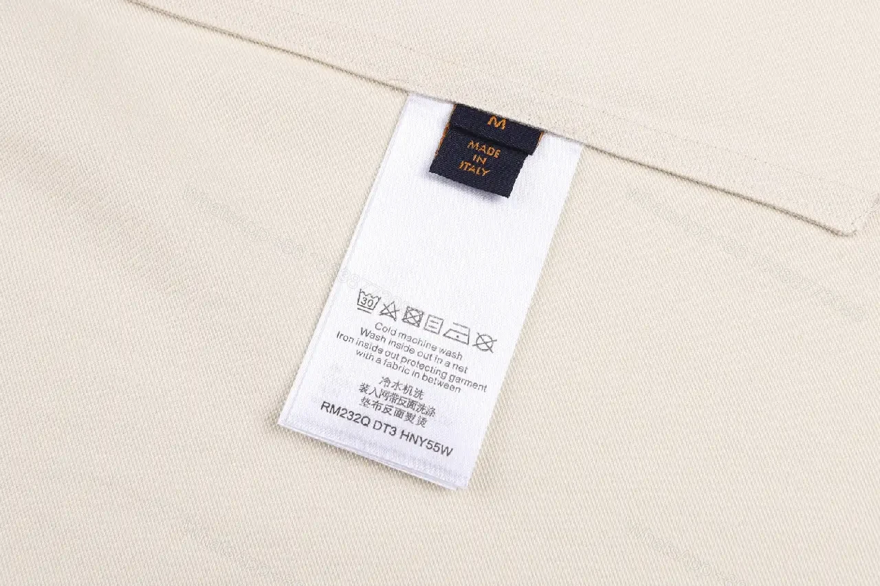 View 6 of Beige Cotton Shirt Jacket with Black Stripes, Louis Vuitton, Short Sleeve, Front Pocket, Classic Style