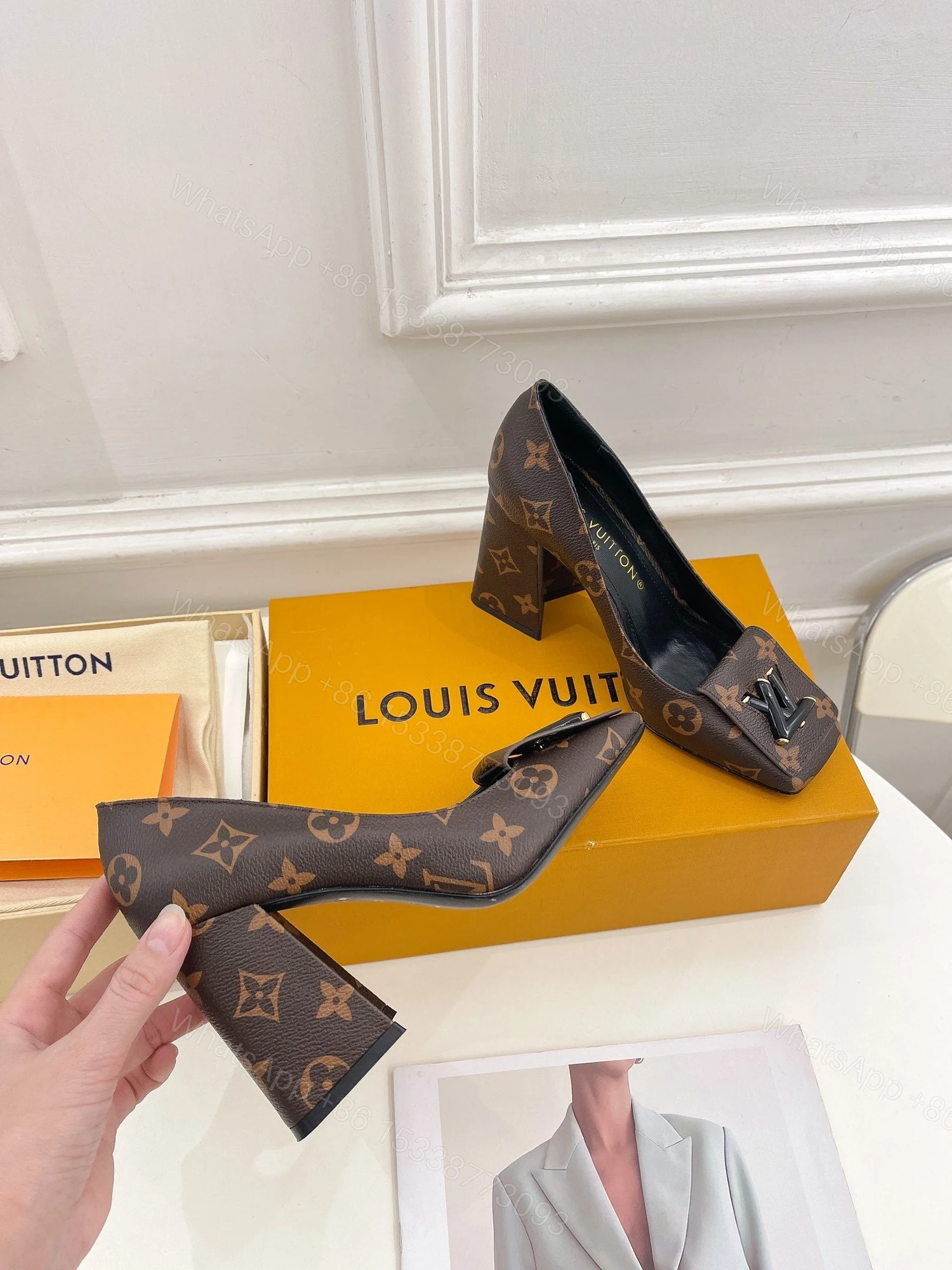 View 4 of Designer LV High Heel Shoes 011