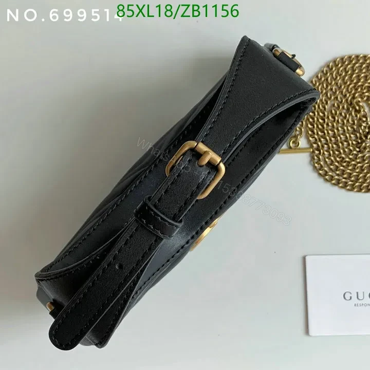 View 7 of GG Marmont Mini Half-Moon Bag Black Gucci Imitation GHM4953