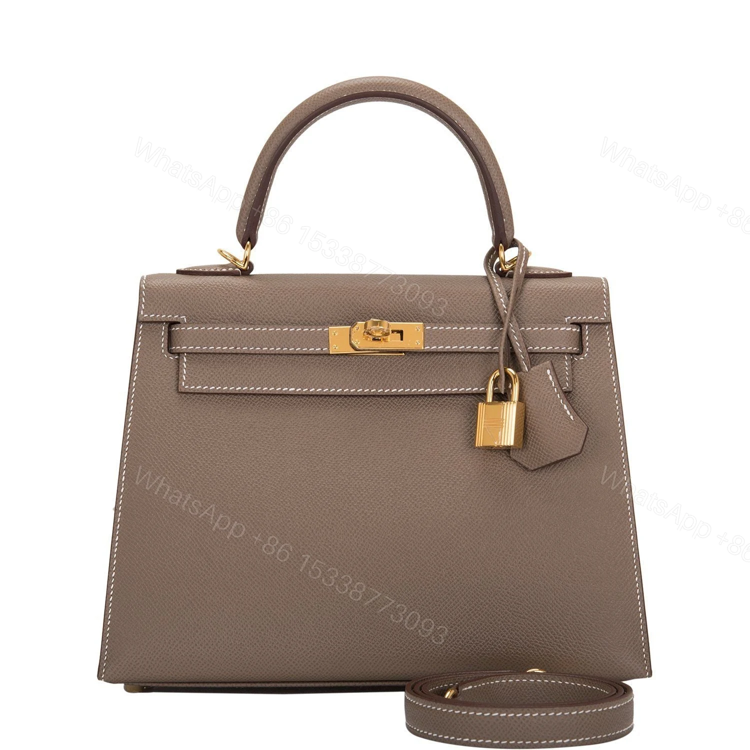 H KELLY EPSOM CK18 ETOUPE GOLD HARDWARE 25CM — view 1