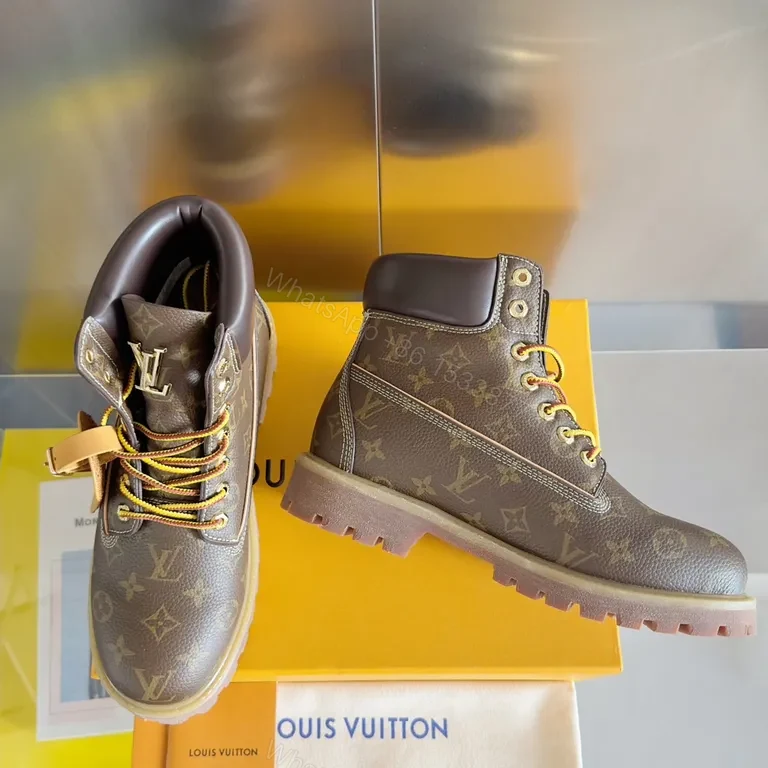 View 5 of Patterned Leather Boots with LV Hardware â€” Monogram Luxe Boots